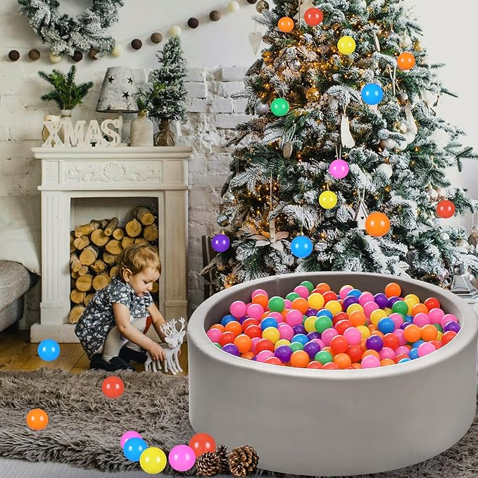Ball Pit Balls Pack of 100 200 500 - Star and Round Set BPA Free Phthalate Free Non-Toxic Crush Proof Play Balls Soft Plastic Balls for Toddlers Baby Kids Birthday Pool Tent Party