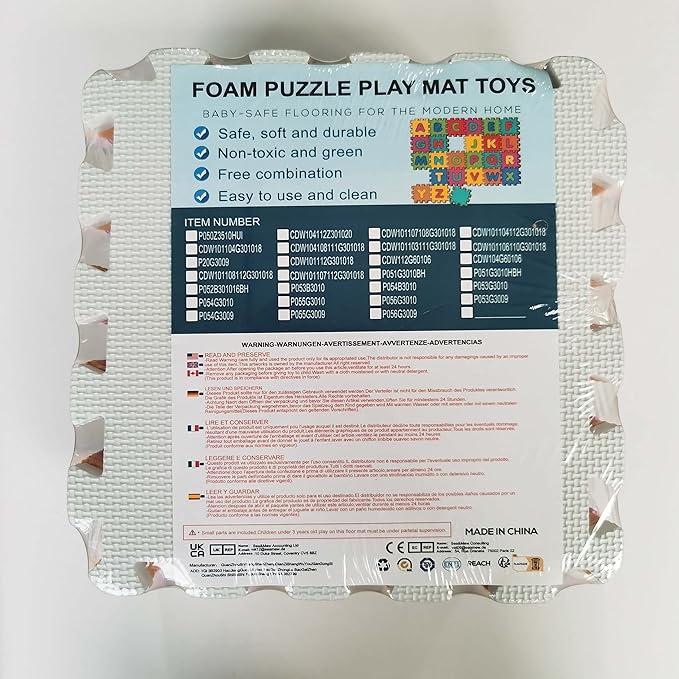 qqpp EVA Rubber 18 Tiles Interlocking Puzzle Foam Floor Mats - Baby Play Mat for Playing | Exercise Mat for Home Workout. Orange. QC-Bb18N