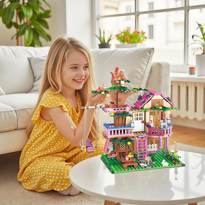 Dream Tree House Friends Building Set Friends Construction Educational Toy 504 Pieces Gifts for Girls Teens Kids Adults Ages 6+
