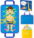 WATINC Body Parts Learning Portable Felt Story Board Set, 32PCS Preschool Human Organ Educational Teaching Storytelling Travel Board, Early Interactive Play Kit Gift for Toddler Kid (White)