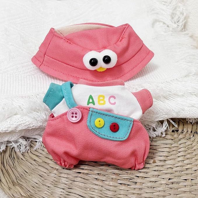 Clothes for 17cm Doll, Cute Hat & Outfit Set for Dolls, Adorable Dress-Up Accessories for Doll (Red Bird)