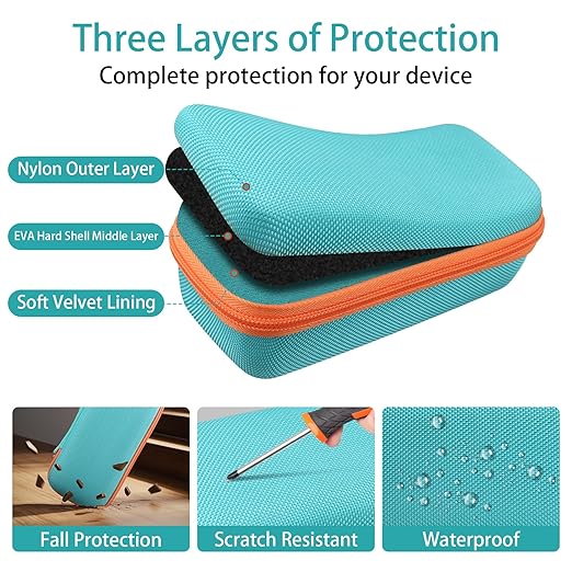 co2CREA Hard Case for 3Doodler Start+ Essentials (2024) 3D Pen Set - Storage Organizer with Custom Slots for Art Activity Set, Printing Filament Refill and USB Charger, Mint Green Case + Orange Zipper