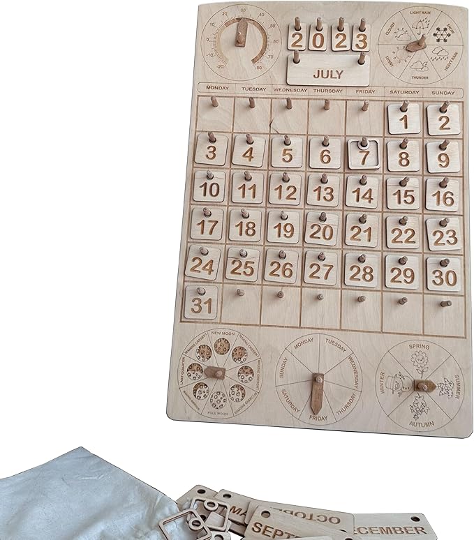 Montessori Calendar, Toddler Calendar, Perpetual Calendar, Classroom calendar, Montessori Learning Calendar, Christmas Gift for Kids
