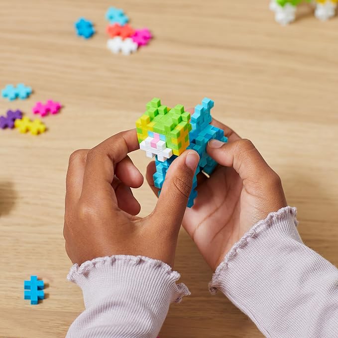 PLUS PLUS Learn to Build Set, Interlocking Mini Building Blocks, 3D Puzzle Construction Stem Toy for Kids - Pets, 275 Pieces