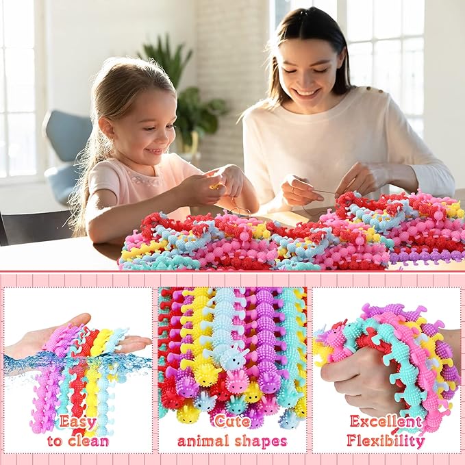 Chivao 50 Pack Bulk Stretchy String Fidget Toys Animal Sensory Toys for Kids and Adults Colorful Fidget Worm Stress Anxiety Relieve Party Favors Goodie Bag Fillers Birthday Gifts (Worm Style)