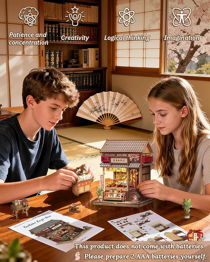 Book Nook Kit, DIY Miniature House Kits for Adult and Teens, Dollhouse Tiny Booknook Garden House Bookshelf, DIY Craft Gifts for Family and Friends (Tsukino Eogi-dou)