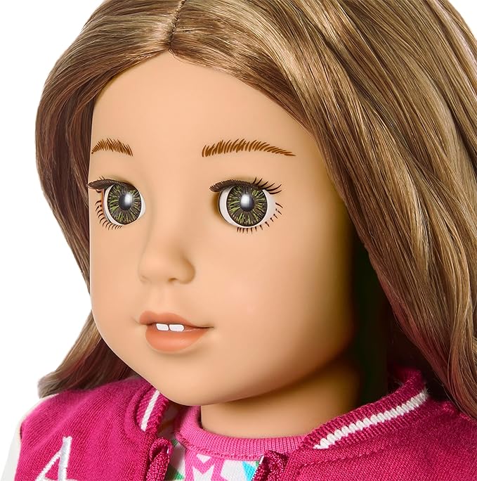 American Girl, Truly Me 18-inch Doll #118 with Brown Eyes, Wavy Dark-Brown Hair with Highlights, Tan Skin, for Ages 6+