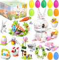 Easter Bunny Building Blocks Set: 12 in 1 Bunny Basket Stuffers Gifts Eggs Fillers Toy for Teen Kids - Cute Party Favors Box Easter Building Toys Sets 12 Eggs Kids Girls