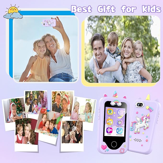 Kids Smart Phone Gifts Toys for Girls Boys Age 3-8,Toddler Learning Toys with Educational Games, 3 4 5 7 8 9 6 8 9 Year Old Girl Birthday Gift Ideas-Purple