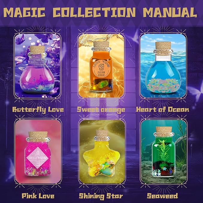 KIDDYCOLOR Magic Potion Kit for Kids - 12 Mixed Fairy Potion Bottles, Art Craft & Decoration Toys for Girls Ages 6 7 8 9 10 12+ Year Magical Workshop Kit for Boys Girls Birthday Party Gift, Christmas