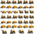 40 Pack Mini Construction Vehicles, Pull Back Trucks, Yellow, Color Style 2, Kids Construction Toys, Ages 3+