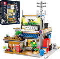 Reobrix Japanese Ramen Shop Building Blocks 66501, 2 in 1 Creative Street View House Building Kit with Light, Japanese Architecture Home Office Decor, Ideal Gifts for Boys Girls Adults 14+