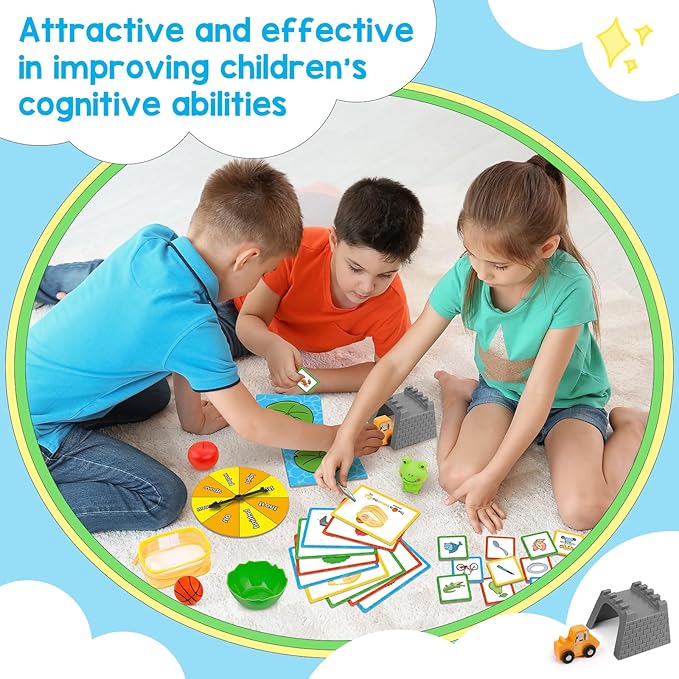 Positional Word Learning Set|Manipulatives Match Games|Educational Games for Kids Ages 4|STEM Learning Activities| Flash Cards for Toddlers 3-5|Fine Motor Skills|Speech Therapy Toys