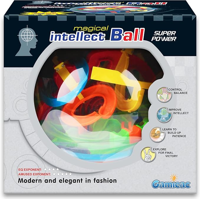 3D Maze Ball with 138 Challenges, Brain Teaser Puzzle Games for Kids and Adults, 3D Mind Games for Hours of Challenging Fun, Road Trip Game and Airplane Activities for Kids