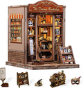 Cutefun Book Nook Kit - DIY Miniature Dollhouse Booknook Kit for Adults and Teens, Tiny House Bookshelf Insert Decor with LED Light, Gifts for Family and Friends (The Drama Bookshop)