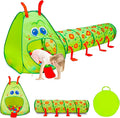 Kiddey Caterpillar Kids Play Tunnel & Tent – Toddler Crawl Tunnel + Play Tent, Pop-Up Indoor/Outdoor Ball Pit Playset (Balls Not Included), Folds Flat for Storage