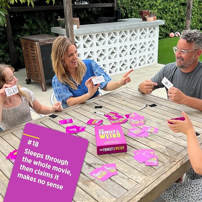DSS Games Our Family is So Weird [A Family Card Game to Decide Who’s Most Likely to | Game Night Idea for Kids, Adults & Groups | Great for Halloween, Stocking Stuffers, Friendsgiving, Thanksgiving]