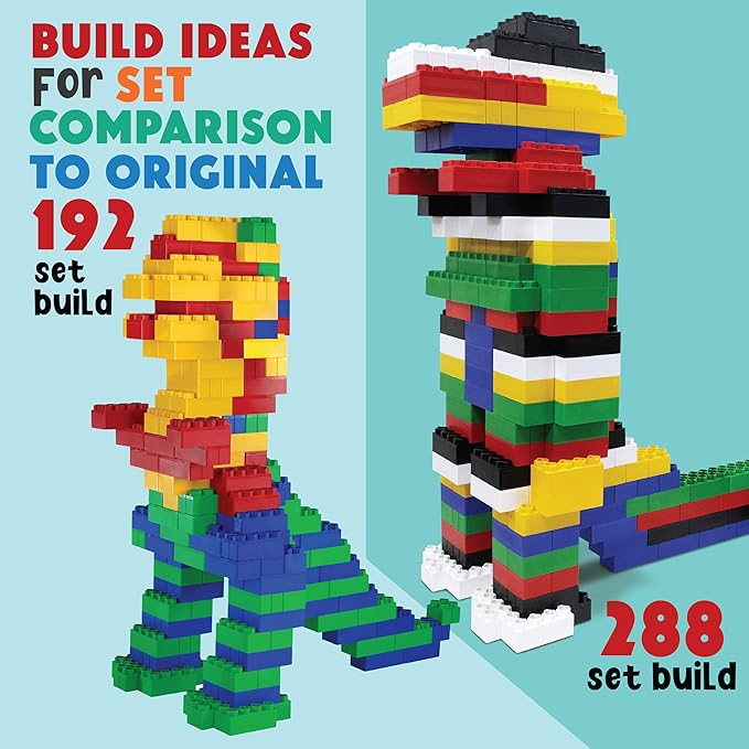 BiggoBlocks Large Building Blocks for Kids Ages 3-8 – 288 Piece Mega Set – Indoor & Outdoor STEM Toy for Boys & Girls
