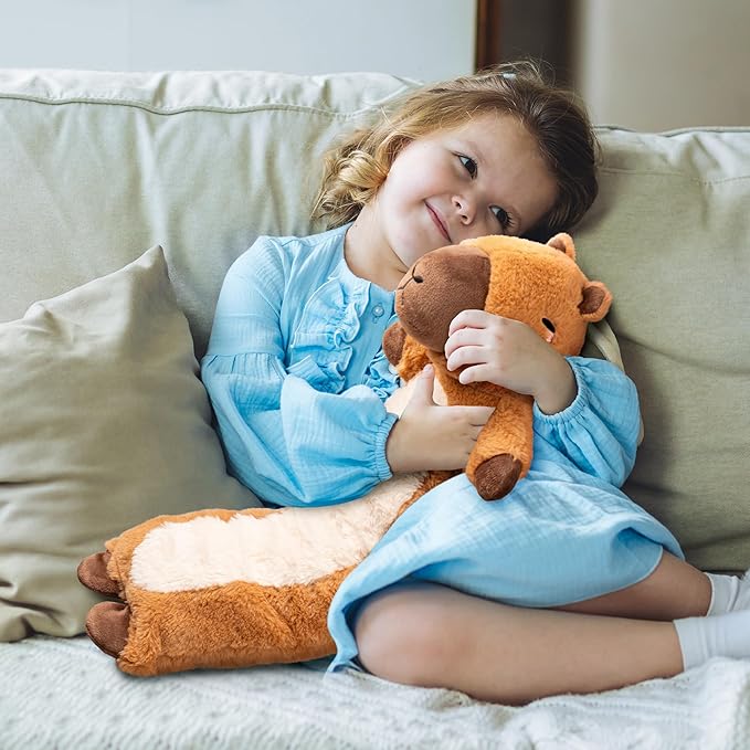 Happy Fuel Capybara Microwavable & Weighted Stuffed Animals - Unscented Heatable Plush Doll, Cute Capybara Plush Toys Gifts for Girls Boys and Kids