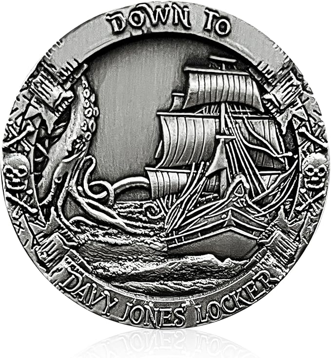 CHURYUML Davy Jones Coin A Pirates Life Down to Davy Jones Locker Pirate Enthusiasts Collectible Pirate Themed Party Gifts