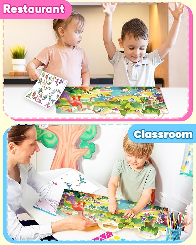 Reusable Sticker Book for Toddlers 2-4 Years, Stickers for Kids, Toddler Craft Activities, Toddler Travel Toys Ages 2+ Boy Girl Birthday Gifts