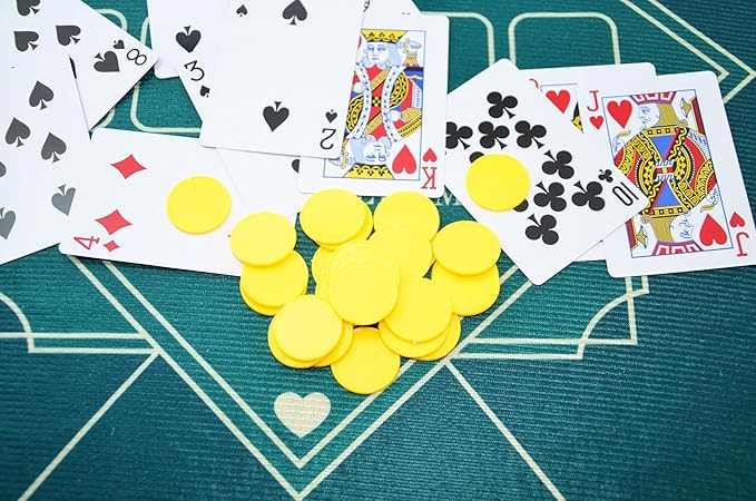 SmartDealsPro Set of 100 1 Inch Opaque Plastic Learning Counters Mini Poker Chips Game Tokens with Storage Box (Yellow)