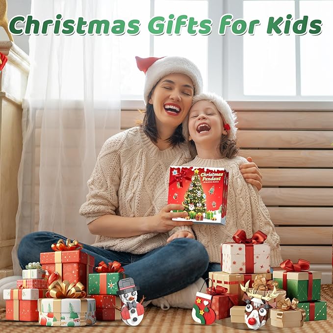 Christmas Ornaments Building Set 2025 Advent Calendar - 12 DIY Xmas Tree Hanging Decorations with Santa, Snowman More, Christmas Stocking Stuffer Building Toys Gift for Girls Boys Ages 6+
