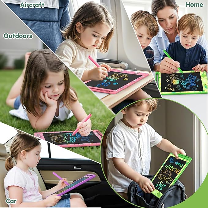 4 Pack LCD Writing Tablet for Kids, 8.5 Inch Colorful Doodle Board Drawing Pad, Party Favor Educational Learning School Prize Birthday Gifts for Boys Girls Age 3 4 5 6 7 8