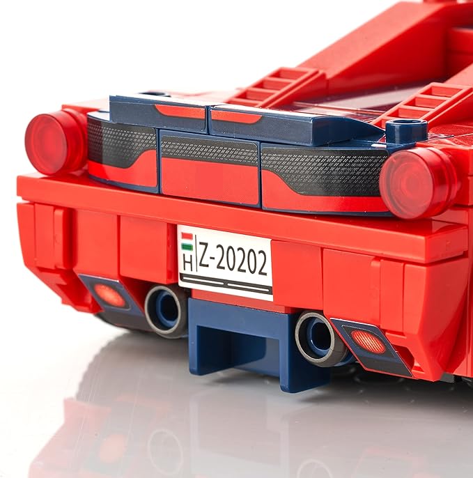 Block Builder Ferrari F8 Racing Car Building Block Set (306 Pieces). Racing Car Building Blocks for Kids and Adults