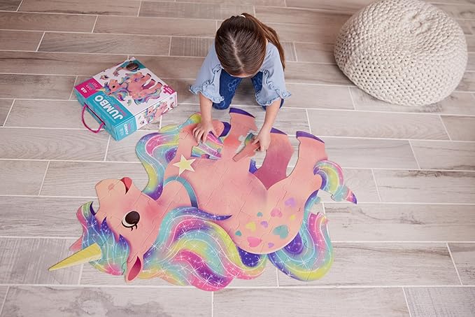 Crocodile Creek Above + Below 48-Piece Jigsaw Floor Puzzle - Fun Floor Puzzles for Kids Ages 4-8, Jumbo Unicorn