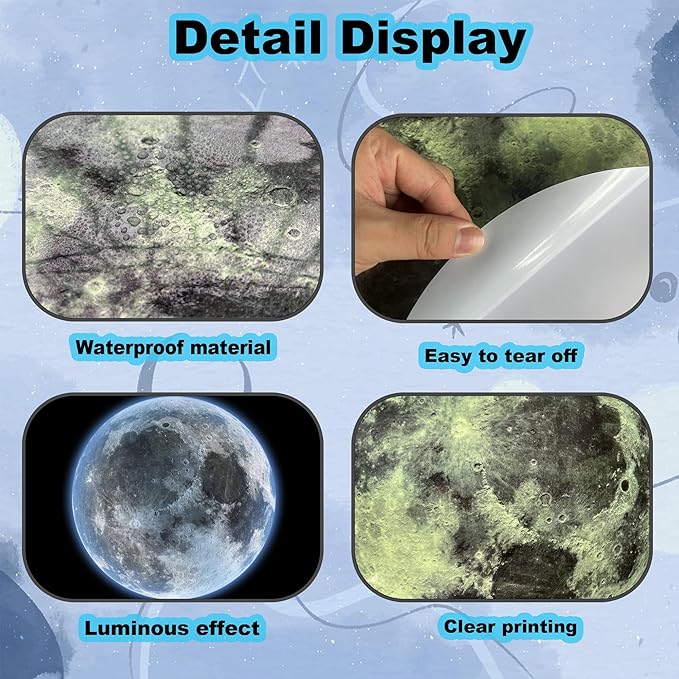 Glow in The Dark Stars and Moon for Ceiling, 951 PCS Wall Stickers for Girls Room Baby Nursery Birthday Christmas Gift for Boys（Green）