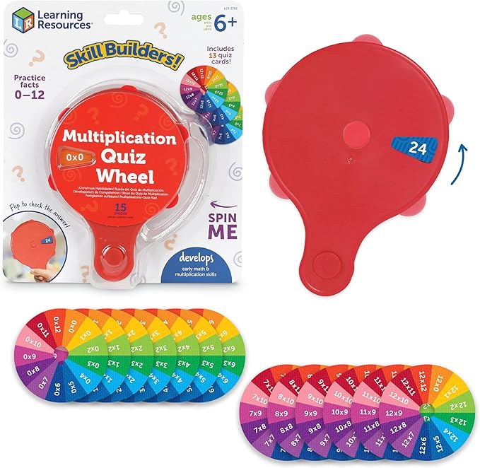 Learning Resources Skill Builders! Multiplication Quiz Wheel Math Fidget Toy Ages 6 and Up