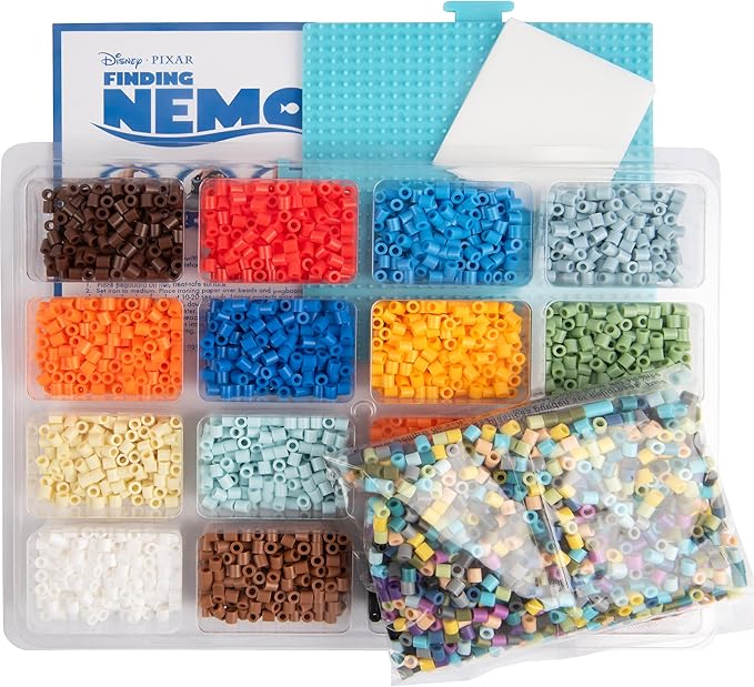 Perler Disney Pixar's Finding Nemo Fused Bead Activity Kit with 14 Unique Patterns, Finished Project Sizes Vary, Multicolor 4553 Pieces
