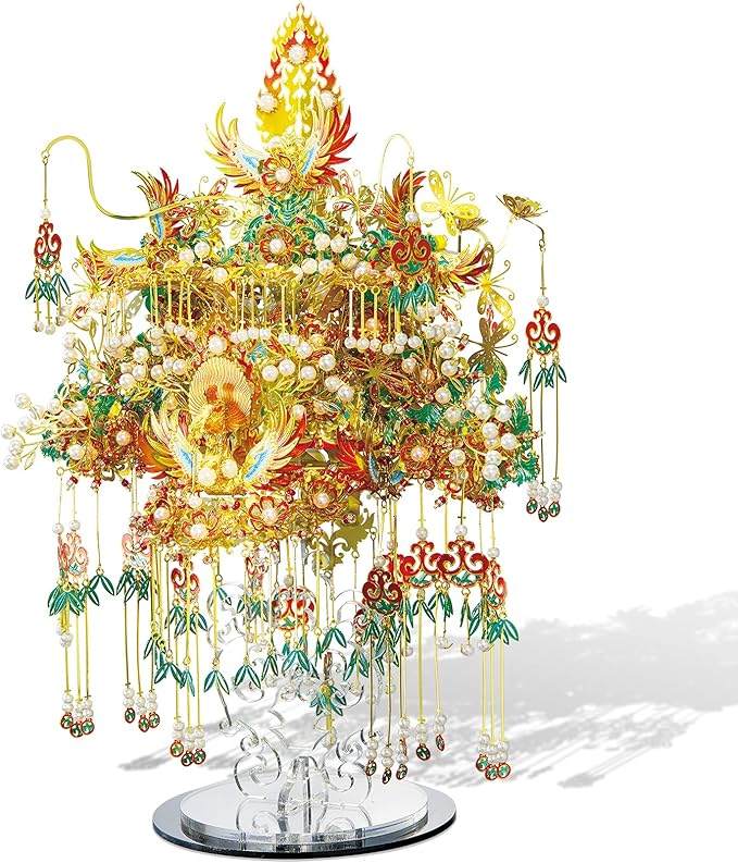 Piececool 3D Metal Asian Puzzles Model Kits- Garuda Coronet Metal Building Kit for Adults, Brain Teaser Puzzle DIY Handcraft Model Kits, Fidget 3D Puzzles Gifts for Teens Man Woman Family- 522 Pcs