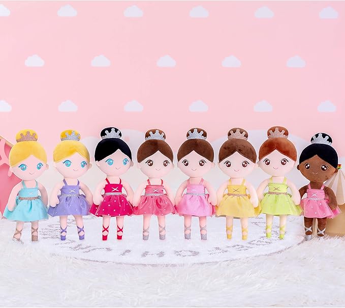 Gloveleya Baby Girl Gifts Dolls Soft Plush Toy Ballet Girl Doll Watermelon Red 13 Inches with Gift Box…
