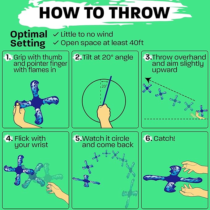 Boomerangs for Kids - Christmass Gifts for Grandkids Boys & Girls All Ages - Outdoor Flying Disc - Fun Boy Stocking Stuffers - Boys Toys Age 8-10 Year Old & 10-12 & Up - Beach Toys for Kids Presents