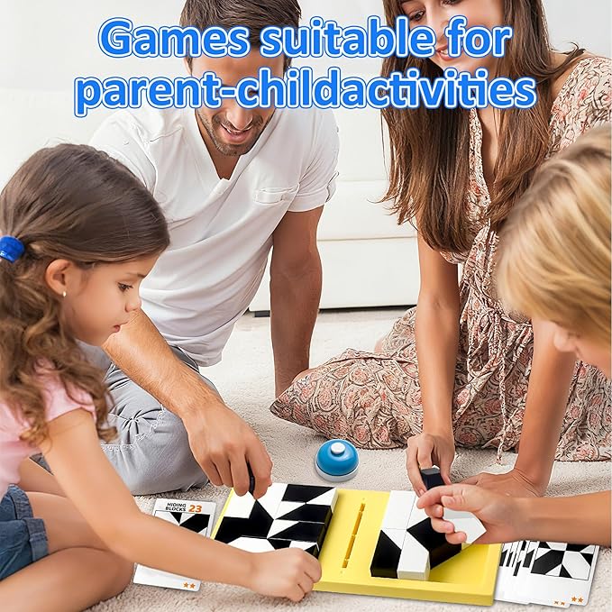 Puzzle Blocks for Kids,Education Puzzle Toy with Storage Tray,Brain Teaser with Challenges Cards 3D Logic & Spatial Thinking Tabletop Toy for Boys Girls