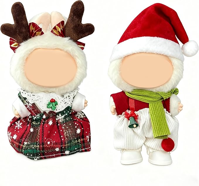 2PC Clothes for 17cm Dolls(NO Doll) Outfit for LA with Accessories Suit Cute for 17cm Dolls Stylish Dress Up Set for BU Christmas Set