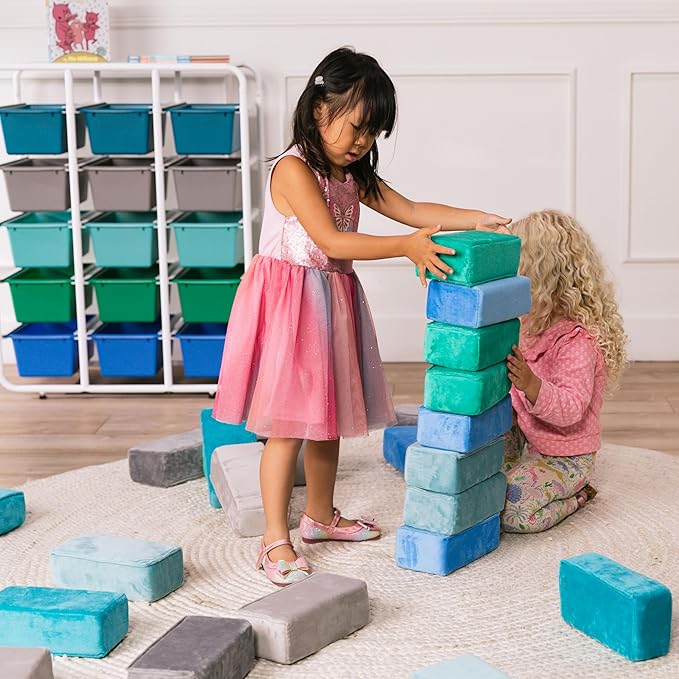 ECR4Kids SoftZone Stack-A-Brick, Foam Blocks, Contemporary, 24-Piece
