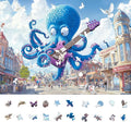 Anime Octopus Jigsaw Puzzles for Adults 1000 Pieces, Difficult Unique Shaped Puzzle for Game Night, Family, Friends, Puzzle Size 26.6x19.2