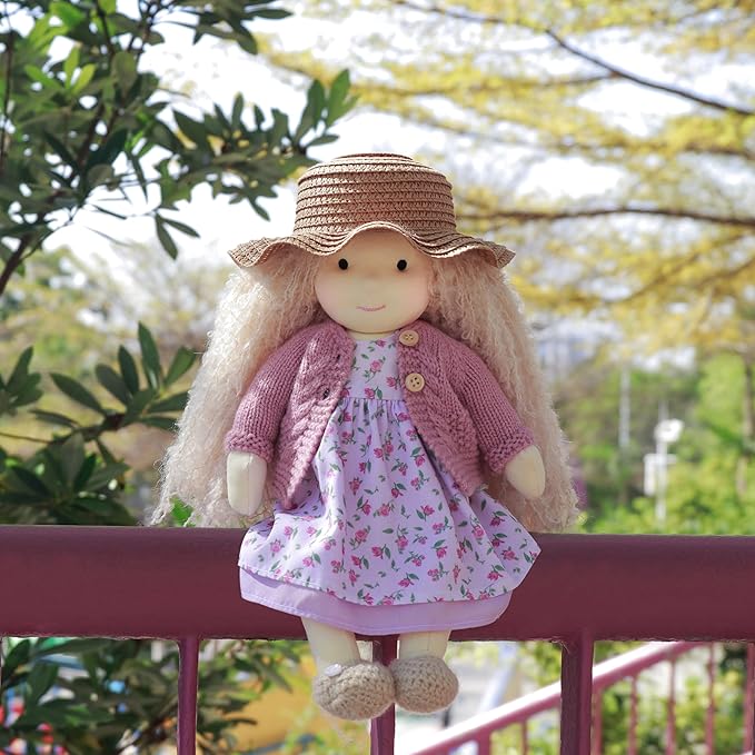 BlissfulPixie Waldorf Handmade Rag Doll - Personalized Collectors Plush for Kids Birthday Present With Beautiful Box-Darcy 12"
