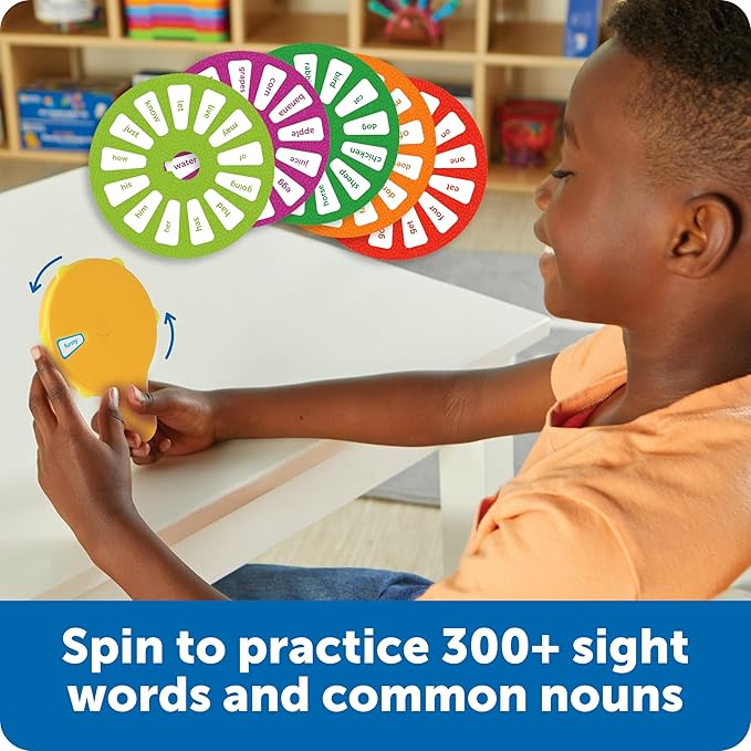Learning Resources Skill Builders! Sight Words Quiz Wheel, Reading Games, Sight Words Flash Cards Kindergarten, Learning Activities, Ages 5+, 16 Pieces
