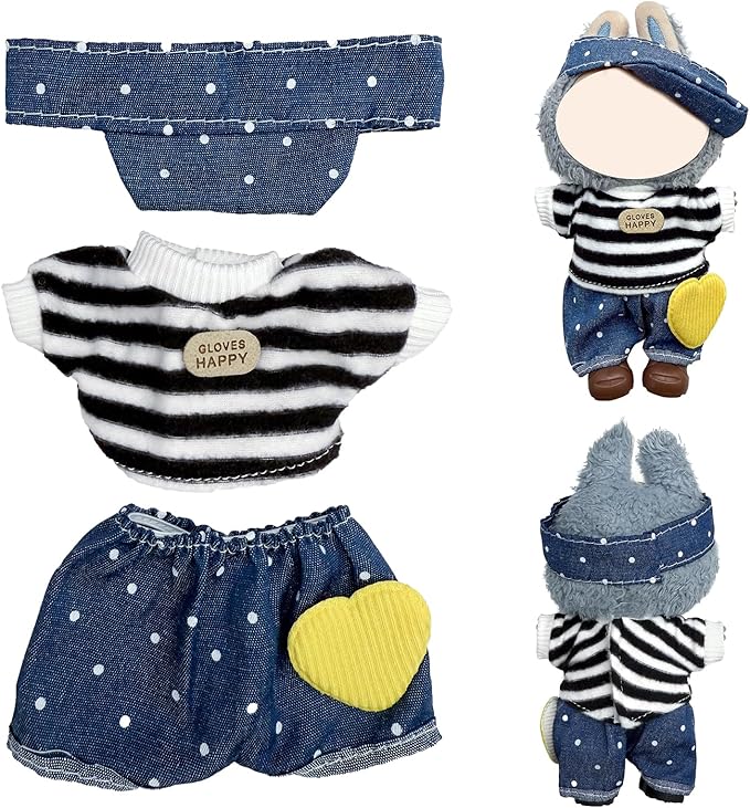 4 Pack—Adorable Outfit Set for 17cm Dolls,Premium Designer Doll Clothes with Accessories,6.7 Inches Cute Doll Clothes,Luxury Chic Fashion Doll Clothing Set(No Dolls and Shoes) (Set C