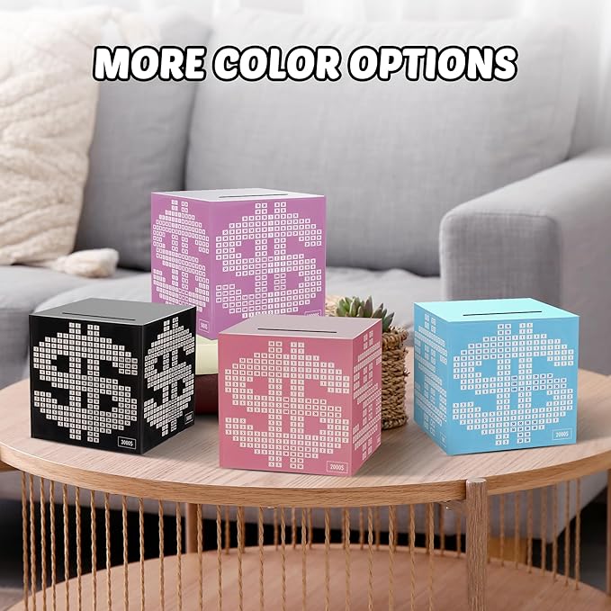Primo Lines Piggy Bank for Adults Must Break to Open, with Savings Counter & Goal Tracker, Unbreakable Stainless Steel Money Box for 10K Challenge $3000 $5000, Kakeibo (4.72 Inch)