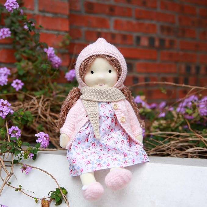 BlissfulPixie Waldorf Doll - Handmade Personalized Plush Collectors Doll for Kids Birthday Present with Beautiful Box - Luna 12"