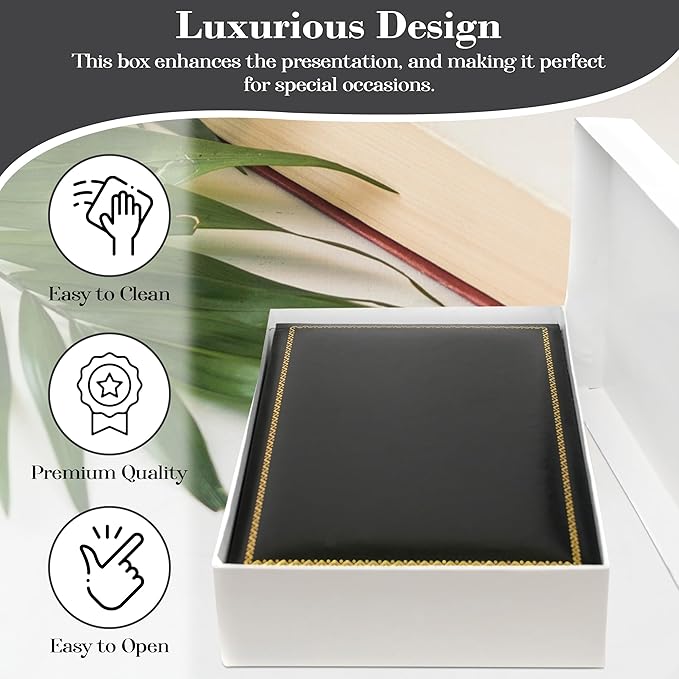 Novel Box Black Jewelry Box for Necklace 4.4x6.25x1.4 Inch - Faux Leatherette Jewelry Display Gift Boxes - Soft Velvet Interior Necklace/Pendant Storage Cases for Proposal Engagement Wedding Birthday