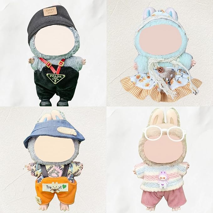 4 Pack—17cm Doll Clothes,Premium Doll Outfit with Accessories,Doll Princess Skirt,Cute Clothes Outfit for 17cm Dolls,End Dolls Fashion Clothing Set(No Dolls and Shoes) (Set 6)