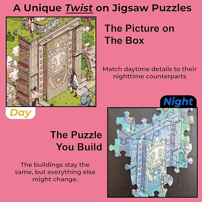 Time Warp Puzzle Mystery Jigsaw Puzzle 1000 Pieces for Adults Day Night Series - A Challenging, Difficult, Picture Changing Puzzle to Solve 26.625 x 19.25 in (Starwatchers)