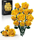 iATOM Yellow Rose Bouquet Building Set, Artificial Flowers Botanical Collection Kit for Adults, Warmming Home Office Table Centerpiece Decor - IA11019