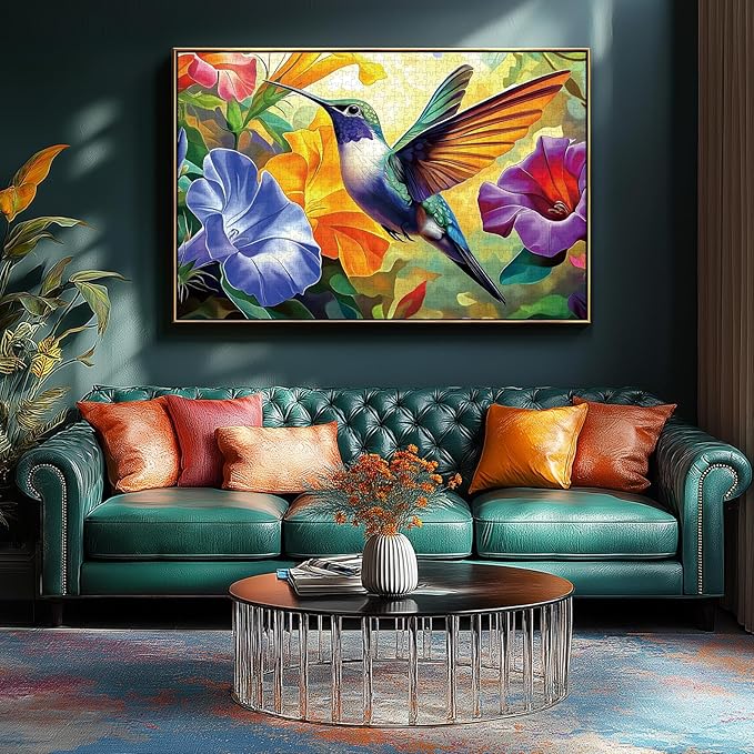 Hummingbird Flowers 500 Piece Jigsaw Puzzle for Adults - Family Fun, Challenging Puzzle Game, Birthday Party Gift Idea